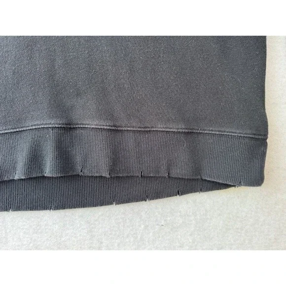 Aerie MED Oversized Sweatshirt Laced Neck Black Relaxed Fit Sporty Lounge‎ Comfy - Picture 6 of 11